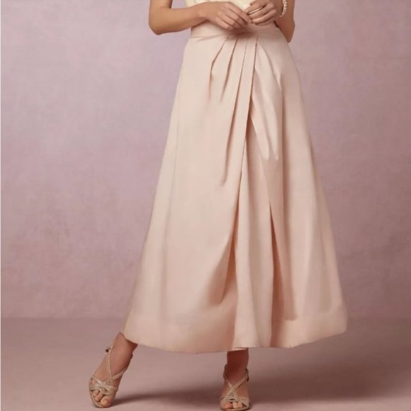 New Monique Lhuillier Salene blush taffeta skirt - Picture 2 of 10